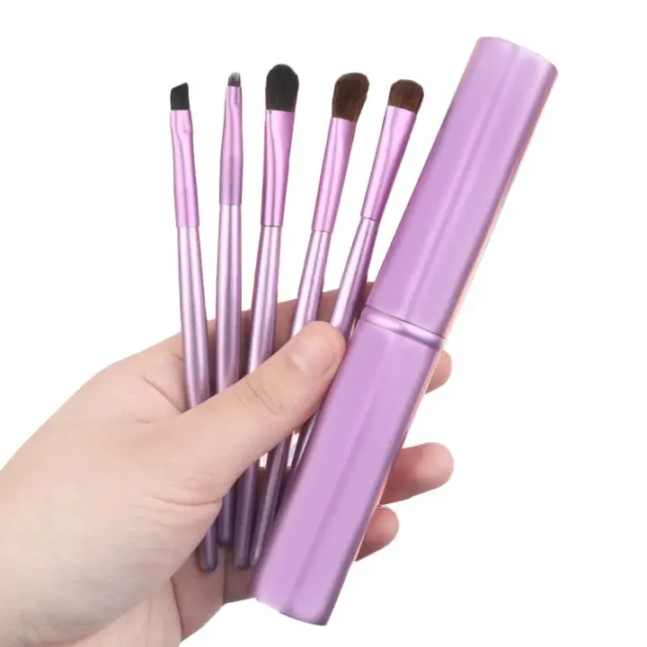 Juego de Pinceles para Ojos Set de 5 Herramientas Suaves y Delicadas Base, Colorete, Mezcla, Brochas de Maquillaje de Belleza - 1