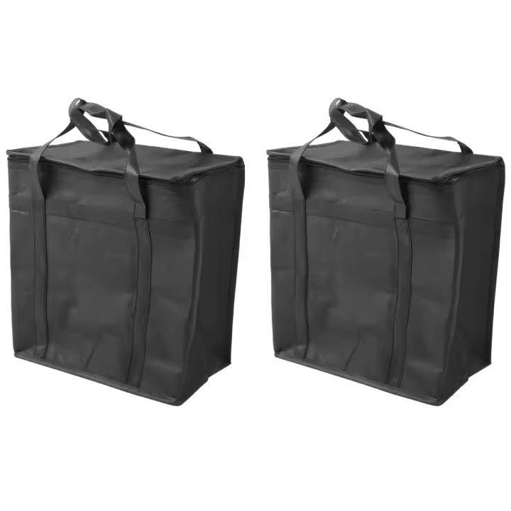 Paquete de 2 bolsas de comestibles reutilizables aisladas, bolsa de entrega de alimentos con doble cremallera - 1
