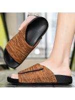 Sandalias retro de suela gruesa para el hogar, de alta gama, de moda de verano, con textura de cuero, estilo nuevo, para exteriores, informales, para hombre. - details 6
