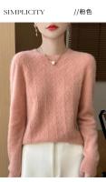Elegante Suéter de Lana 100% Cuello Redondo, Manga Larga, Moda de Invierno para Mujeres - details 4