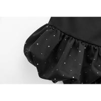 Elegante Vestido Mini de Satén con Diamantes de Imitación Vestido de Fiesta sin Mangas para Mujeres - details 4