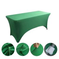 Manteles de Lycra de 6 pies, cubiertas de mesa de cumpleaños de hotel de boda de alta elasticidad para plegables de 4 pies, 5 pies, 6 pies y 8 pies - details 3