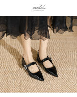 Zapatos planos de tacón bajo con punta de diamantes de imitación, zapatos de mujer - details 8