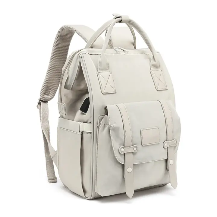 Bolsa de pañales,Mochila portabebés,Bolsa impermeable de almacenamiento,Bolsa de maternidad para viajes al aire libre,Productos para bebés,2 capas,Mochila de nylon gris - 1