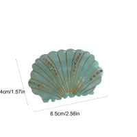 Pinza para el pelo de concha de acetato de ácido acético elegante, joyería antideslizante, Clip de tiburón, accesorios para el cabello, Clip de cangrejo con diamantes de imitación franceses para niña - details 0