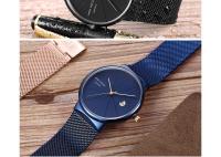 Reloj minimalista ultrafino para hombre, movimiento de cuarzo japonés, resistente al agua, correa de malla de acero inoxidable, reloj de pulsera con fecha - details 13