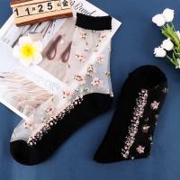 Calcetines tobilleros con lazo de seda de vidrio fino Jacquard de ocio transparente calcetines cortos calcetines de cristal - details 4