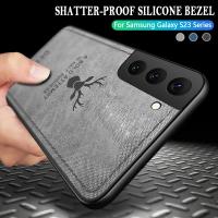 Funda de ciervo de piel de tela delgada para Samsung Galaxy S23 Ultra FE S22 S21 S24 Ultra A15 A25 A35 A55 A34 A52 A54 5G cubierta trasera dura - details 2