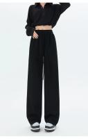 Primavera otoño mujer pantalones largos Casual pierna ancha cintura elástica Mujer Pantalones rectos de punto 2024 Pantalones deportivos pantalones sueltos - details 12