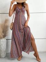 Vestido Boho de Moda de Verano Patrón Étnico sin Espalda y Dobladillo Ideal para Playa - details 6
