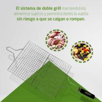 Barbacoa Portátil de Carbón Rodantes, Bandejas Laterales, Sistema de Ventilación y Depósito de Ceniza Parrilla de Acero de 57x42cm Tamaño 116,5x13,1x56cm - details 19