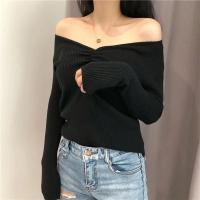 2025 suéter Sexy con cuello en V para mujer, Jersey de punto de otoño, Jersey elegante suave coreano ajustado de manga larga para mujer, Top básico nuevo de invierno - details 32