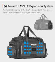 Rhinowalk-bolsa trasero para motocicleta, impermeable, 50-70L, bolsa de asiento trasero expandible, separación en seco y húmedo, mochila versátil, bolsillo para ordenador portátil de 14" - details 9