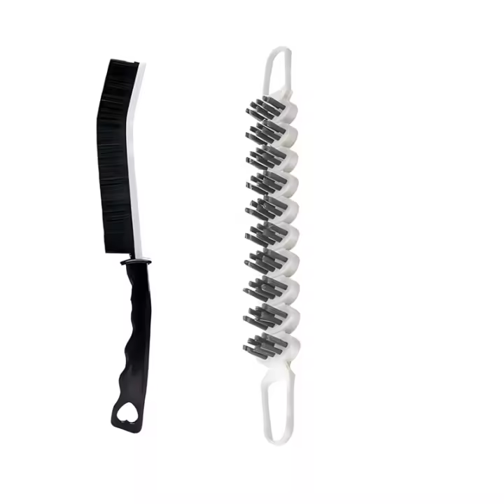 Cepillo de Limpieza para Espacios Estrechos 2 Pcs Cepillo Bentable Multifuncional con Cerdas Duras Plástico Moderno Mango de Plástico - 1
