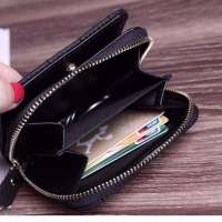 Cartera corta de cuero PU a cuadros para mujer, tarjetero multicapa, monedero pequeño con cremallera - details 8