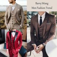 Chaleco de satén de seda sólida para hombre, chaqueta Formal sin mangas, color rojo liso, Tops informales para bodas y negocios, de diseñador, - details 37