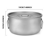 Olla para exteriores de gran capacidad, olla colgante de titanio de 1,8 litros con sistema digestivo de tapa, camping portátil ultraligero y - details 7