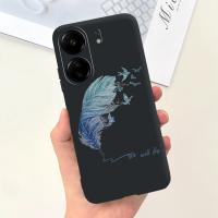 Funda trasera para Xiaomi Poco C65, cubierta suave de silicona líquida mate con estampado de dibujos animados de flores, protección a prueba de golpes - details 21