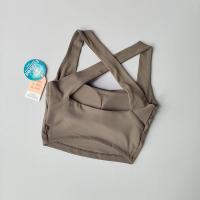 Sujetador deportivo desnudo sin costuras con espalda cruzada para mujer con tirantes anchos, sujetador de Fitness para correr, chaleco de Yoga absorbente de golpes - details 7