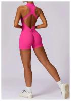 Monos deportivos sin mangas V Back Scrunch Traje de yoga de una pieza con cremallera - details 3