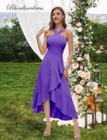 Vestido de Cóctel Tirantes al Cuello – Largo con Volantes, Elegante para Bodas/Fiestas Formales, Diseño Ajustado y Transpirable - details 10