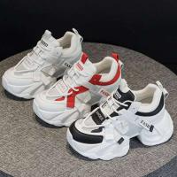 Zapatillas de correr de moda rosa, tacones inclinados de suela gruesa, calzado deportivo para mujer - details 3