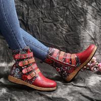 Otoño e Invierno nuevas botas Martin para mujer botas cortas bordadas de estilo étnico bohemio botas planas a media pantorrilla - details 1