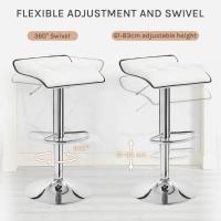 Taburetes Altos Cocina con Reposapiés Regulables en Altura Taburetes Giratorios 360 °   Asiento Tapizado - details 1