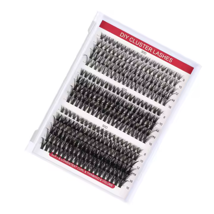 Kit de extensión de pestañas, Kit de extensión de pestañas individuales, rizo en grupo D con pegamento y herramientas para principiantes - 1
