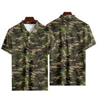 Polo hawaiano de camuflaje para hombre, camiseta de golf de manga corta con hojas 3D y rayas de vaca, ropa de calle de gran tamaño, verano - details 4