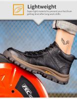 Botas de Seguridad Ligeras y Transpirables para Hombres Cómodas, Suaves, Impermeables de Cuero - details 11