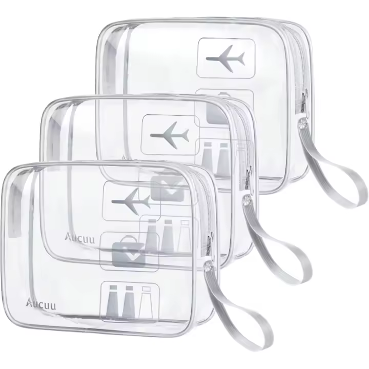 Neceser de Maquillaje de PVC Transparente 3 PCS Bolsas para Viajes Organizador de Cosméticos Impermeable para Mujeres - 1