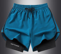 Pantalones cortos deportivos 2 en 1 para hombre, para correr rápido, gimnasio con bolsillos para exterior - details 2