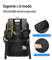 Mochila de negocios para hombre, bolsa de viaje de gran capacidad, almacenamiento multicapa, separación húmeda y seca, capacidad expandible - details 12