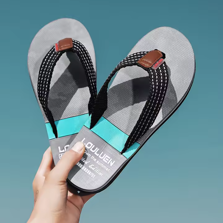 Nuevos hombres chanclas antideslizante desgaste exterior pellizcar zapatillas de los hombres zapatos de playa al aire libre - 1