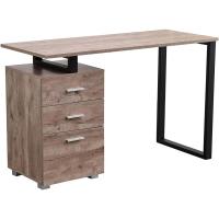 Escritorio Moderno de Madera y Acero 3 Cajones, Porta Ordenador, Diseño de Mesa de Trabajo, 120 x 50 x 75 cm, Decoración para Casa y Oficina - details 9