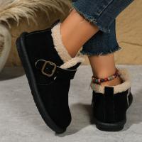 Botas de nieve de invierno para mujer, zapatos planos cómodos y cálidos de algodón - details 6
