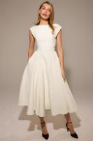 Vestido de noche elegante para mujer con escote en la espalda - Vestido largo sin mangas con pliegues para fiesta, graduación, vacaciones - details 1