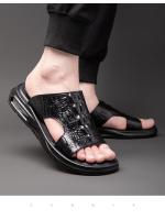 Zapatillas de hombre de piel auténtica, modernas sandalias informales de verano para exteriores, chanclas de playa para hombre, zapatos para hombre - details 3