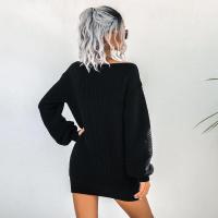 Vestido de ganchillo para mujer, corte holgado, un hombro, moda Otoño-Invierno 2025 - details 24