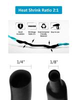 650 Uds tubo de calor envoltura retráctil relación aprobada UL 2:1 Kit de cables eléctricos protección de aislamiento de larga duración - details 3