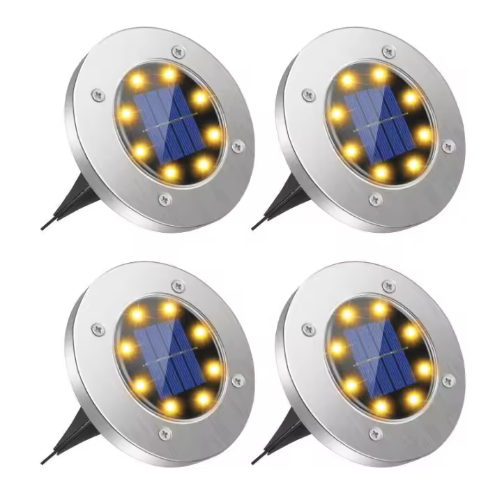 RXUNS Luz de Tierra Solar Tradicional 4pc Luz de Jardín al Aire Libre Impermeable con Sensor de Luz - 1