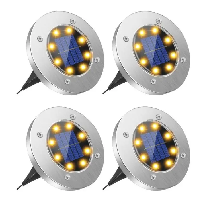 RXUNS Luz de Tierra Solar Tradicional 4pc Luz de Jardín al Aire Libre Impermeable con Sensor de Luz - 1