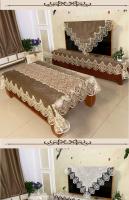 Mantel ENCE de lujo para salón, funda para dormitorio, papel tapiz para fiesta, bordado blanco americano, decoración de mesa de comedor - details 13