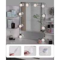 Tocador de Maquillaje Moderno con Espejo y Luces LED Mesa de Maquillaje de Dormitorio de Madera y Metal Blanco+Dorado - details 4