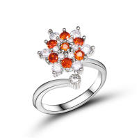 Anillo giratorio de flor de molino de viento con copos de nieve de circonio de cristal a la moda para mujeres y niñas, joyería para fiesta, regalo antiestrés - details 22