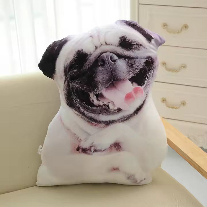 Almohada 3D de Perro Rebanado Diseño Realista de Cabeza de Perro, Divertido para Niños, Cosplay, Juguete Favorito - 1