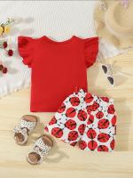 Conjunto de Verano de Mariquita 2 Piezas de Ropa de Niña sin Mangas y Pantalones Cortos - details 2