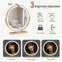 Tocador con luces LED y taburete de terciopelo, 3 cajones, blanco dorado gris - details 4