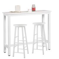Taburete de Bar Muebles Cocina Silla de Comedor para Salón Cocina Mesa 140x40x100 cm Estructura de Metal, MDF Blanco - details 37